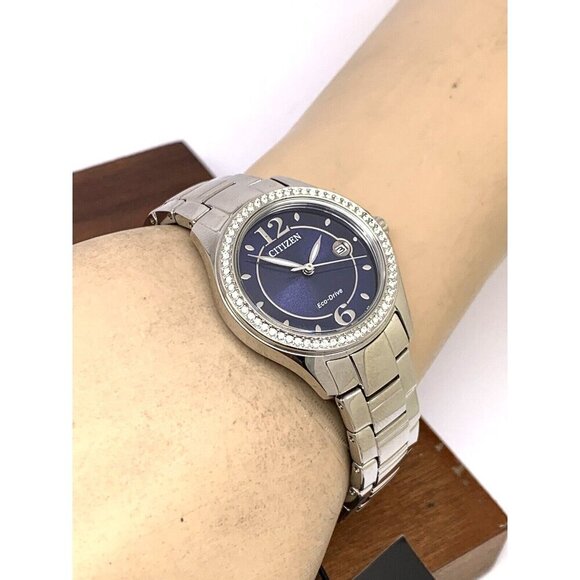 Citizen Womens Watch FE1140-86L Eco Drive Silhouette Blue Dial Silver Steel 29mm - Picture 6 of 15